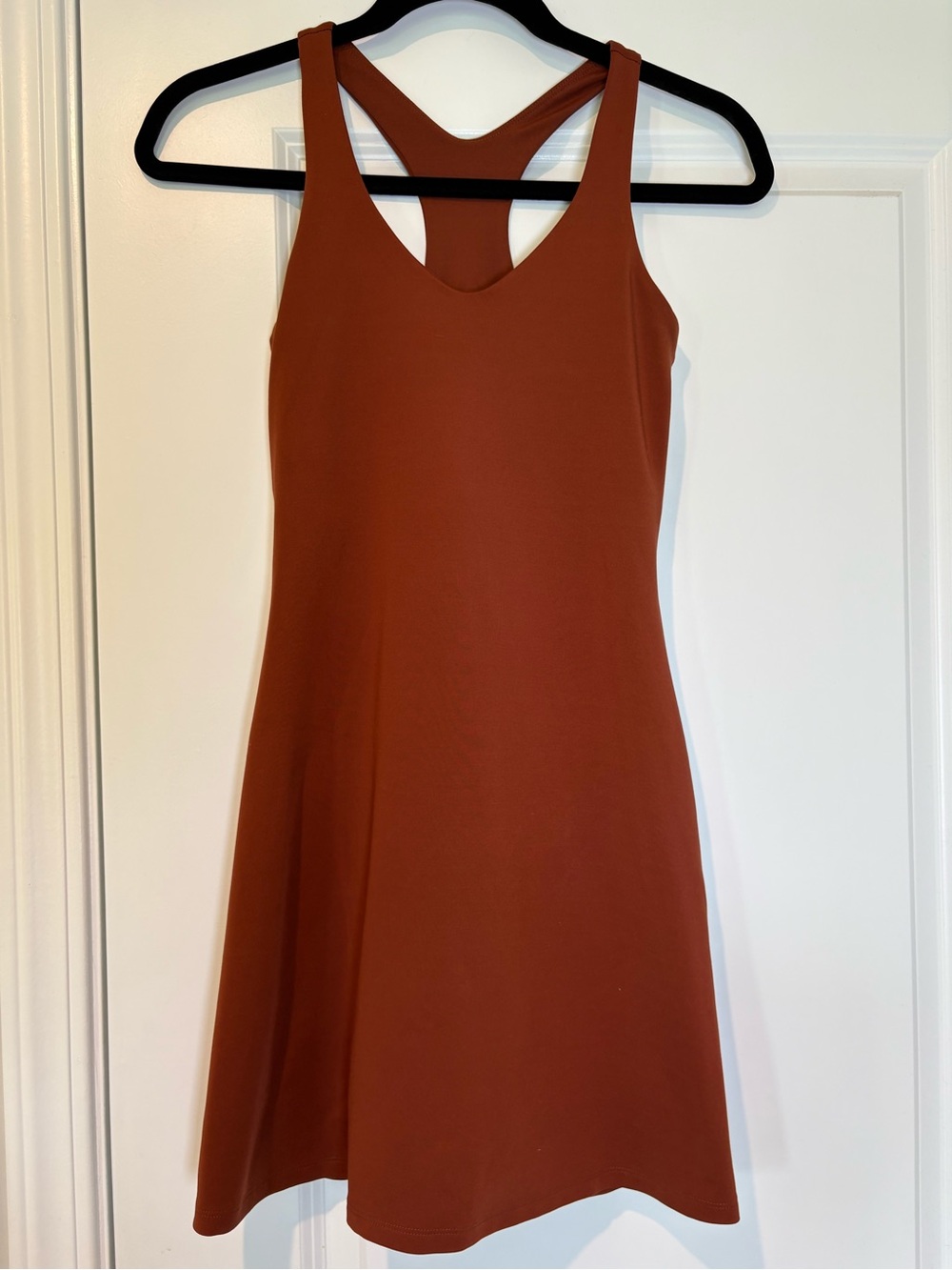 EUC girlfriend collective Rust Racerback Mini Dress Built in Shorts Size Small